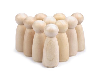 Dřevěná figurka k dotvoření 22x53 mm (Balení 10 ks, Varianta přírodní sv.)