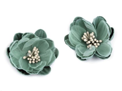 Textilní květ k nalepení Ø5 cm (Balení 2 ks, Varianta 1 (Ø5 cm) bílá mléčná)