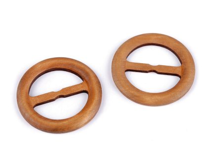 Dřevěná spona na oděvy a macrame, Ø60 mm, průvlek 40 mm (Balení 10 ks, Varianta 1 přírodní stř.)