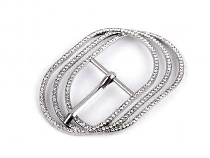 Designová spona / přezka na opasky s broušenými kamínky, průvlek 25 mm (Balení 2 ks, Varianta crystal)