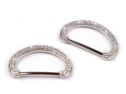 Designová spona s broušenými kamínky, průvlek 30 mm (Balení 2 ks, Varianta crystal)