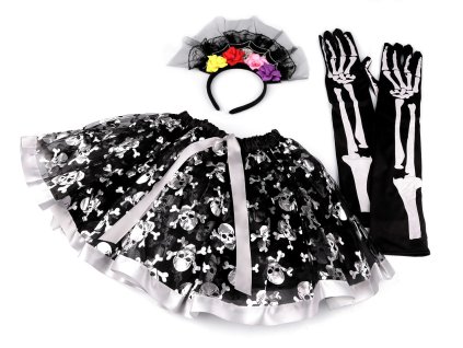 Karnevalový kostým - halloween, kostra (Balení 1 sada, Varianta černá)