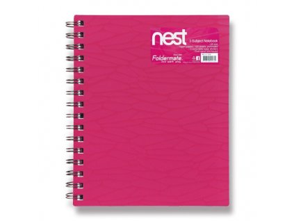 Spirálový blok FolderMate Nest A5, linkovaný, 120 listů, výběr barev růžový