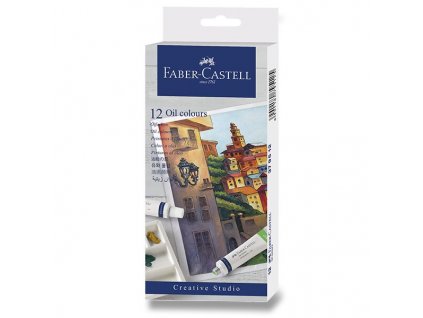 Olejové barvy Faber-Castell 12 barev, tuba 9 ml