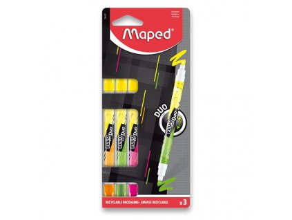 Zvýrazňovač Maped Fluo Peps Duo Neon sada, 3 ks