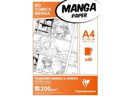 Blok Clairefontaine Manga BD Comic pack A4, 40 listů, 200 g