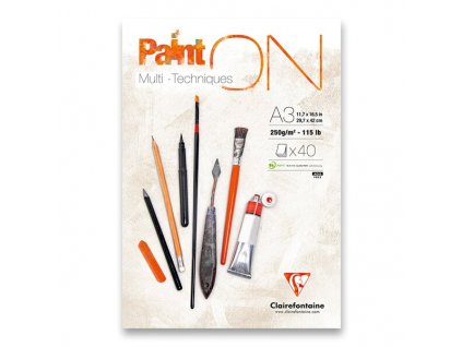 Blok Clairefontaine Paint on White A3, 40 listů, 250 g