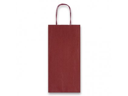 Dárková taška Allegra 140 x 85 x 390 mm, na lahev tm. červená, lahev