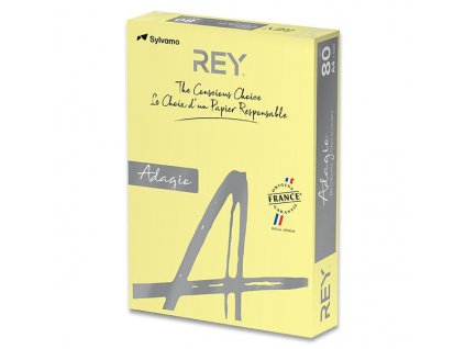 Barevný papír Rey Adagio pastelový, 500 listů, výběr barev žlutý