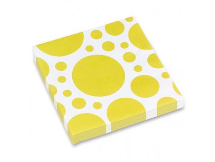Ubrousky Solid Color Dots výběr barev žluté