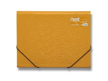 Tříchlopňové desky s gumou FolderMate Nest A4, výběr barev zlatožlutá