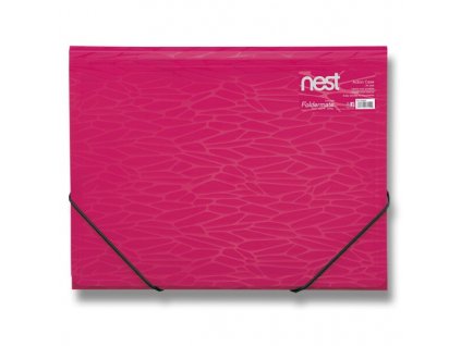 Tříchlopňové desky s gumou FolderMate Nest A4, výběr barev růžové