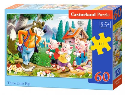 Puzzle Castorland 60 dílků - Tři malá prasátka
