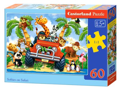 19974 2 puzzle castorland 60 dilku jizda na safari