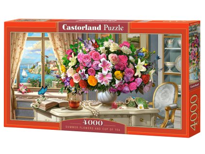 21888 3 puzzle castorland 4000 dilku letni kvetiny s salkem caje