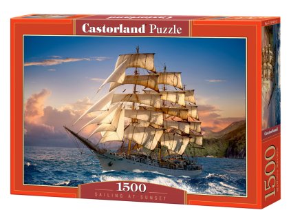 20844 puzzle castorland 1500 dilku jachta a zapad slunce