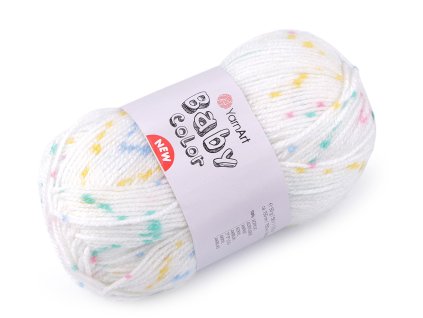 Pletací příze Baby Color 50 g (Balení 1 ks, Varianta 18 (204) bílá mléčná)