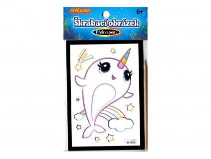 21663 1 skrabaci obrazek prekvapeni narval cena za kus v boxu 36 ks