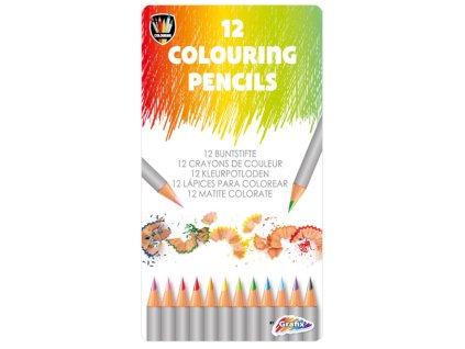 25521 1 barevne pastelky v kovove krabicce 12 ks