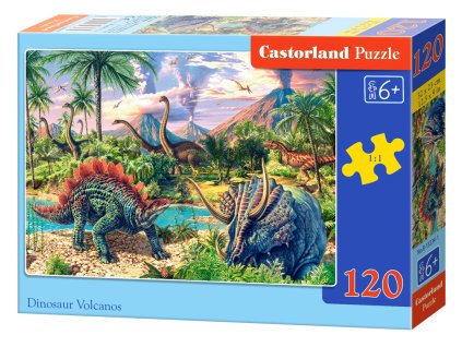 20865 1 puzzle castorland 120 dilku dinosauri vulkan