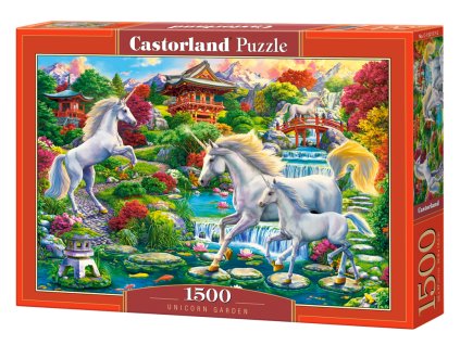 25713 2 puzzle castorland 1500 dilku zahrada jednorozcu