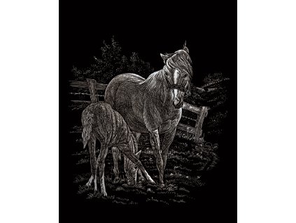 ROYAL and LANGNICKEL Stříbrný vyškrabovací obrázek - Koně