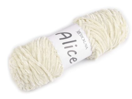 Pletací žinylková příze Alice 100 g (Balení 1 ks, Varianta 1 bílá)