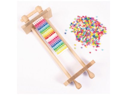 18792 1 tkalcovsky stav na koralky dreveny