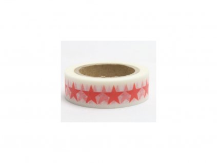 20460 1 dekoracni lepici paska washi tape 1ks cervena hvezda 5cipa v bilem