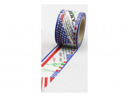 Dekorační lepicí páska - WASHI pásky-1ks Amerika
