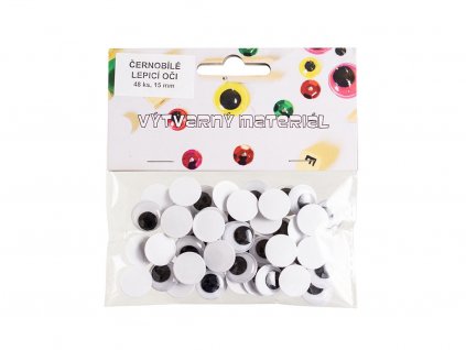 21213 1 cernobile oci lepici s pohyblivou panenkou 15 mm 48 ks