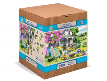 Dřevěné Puzzle Venkovská zahrada M, 200 dílků