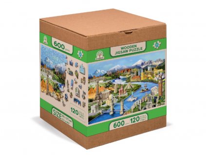 Dřevěné puzzle Světové památky XL,600 dílků