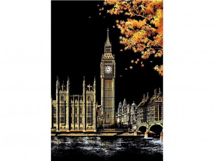 Škrabací obrázek- Big Ben, London 40,5x28,5cm