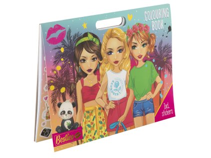 25089 besties omalovanky se samolepkami 25 omalovanek 35x26cm 1arch samolepek