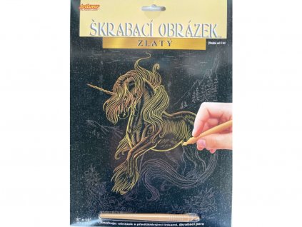 25341 1 skrabaci obrazek zlaty jednorozec