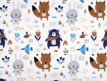 Bavlněný flanel zvířátka (Balení 1 m, Varianta 1 (397) růžová sv.)