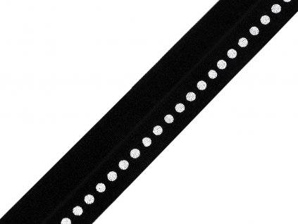 Lemovací pruženka půlená s metalickými puntíky šíře 22 mm (Balení 25.2 m, Varianta 1 žlutozelená stříbrná)