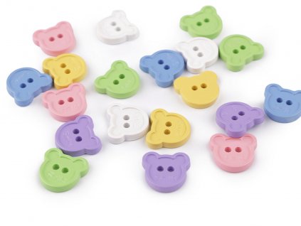 Knoflík dětský velikost 30" medvídek smile (Balení 25 ks, Varianta 1 bílá)