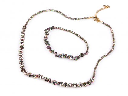 Sada náhrdelník a náramek hematitový (Balení 1 sada, Varianta 1 multikolor)