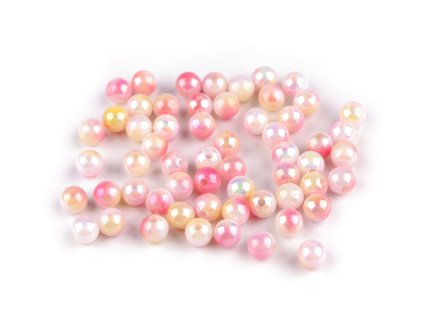 Plastové korálky s mermaid efektem Ø6 mm (Balení 20 g, Varianta 1 krémová světlá)