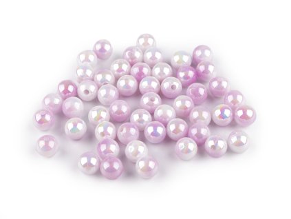 Plastové korálky s mermaid efektem Ø8 mm (Balení 20 g, Varianta 1 krémová světlá)