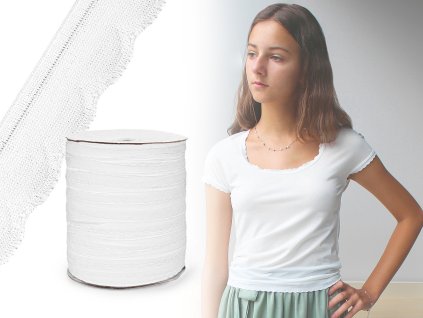 Pruženka jemná lemovací zdobená šíře 11 mm (Balení 1 m, Varianta 1 Off White)