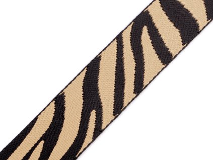 Hladký oboustranný popruh šíře 38 mm (Balení 1 m, Varianta 1 béžová světlá černá)