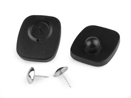 Bezpečnostní čip / plastová etiketa k ochraně zboží (Balení 50 ks, Varianta černá)