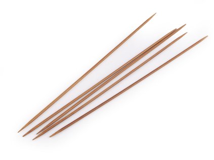 Bambusové ponožkové jehlice č. 2; 2,5; 3; 3,5; 4,5 (Balení 1 sada, Varianta 1 (2 mm) bambus tmavý)