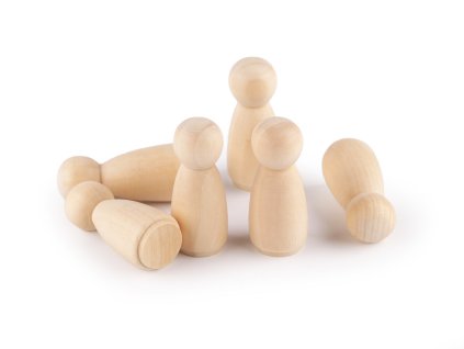 Dřevěná figurka k dotvoření 19x45 mm (Balení 10 ks, Varianta přírodní sv.)