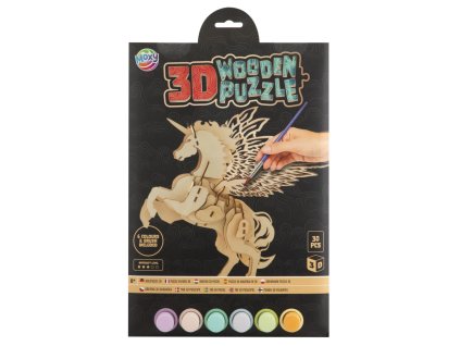 30486 drevene 3d puzzle 30 dilku 6 ks akrylovych barev pegas