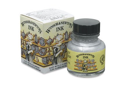 Tuš Winsor Newton 30ml – 617 stříbrná (Barva stříbrná)