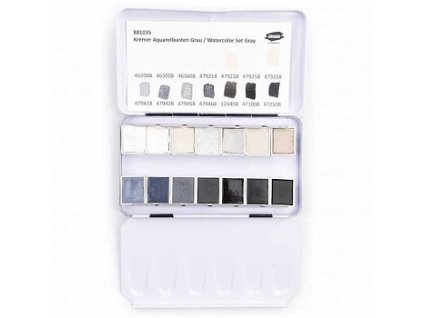 Akvarelové barvy Kremer – sada pro fotoretuš 14ks (Barva sada pro fotoretuš 14ks)
